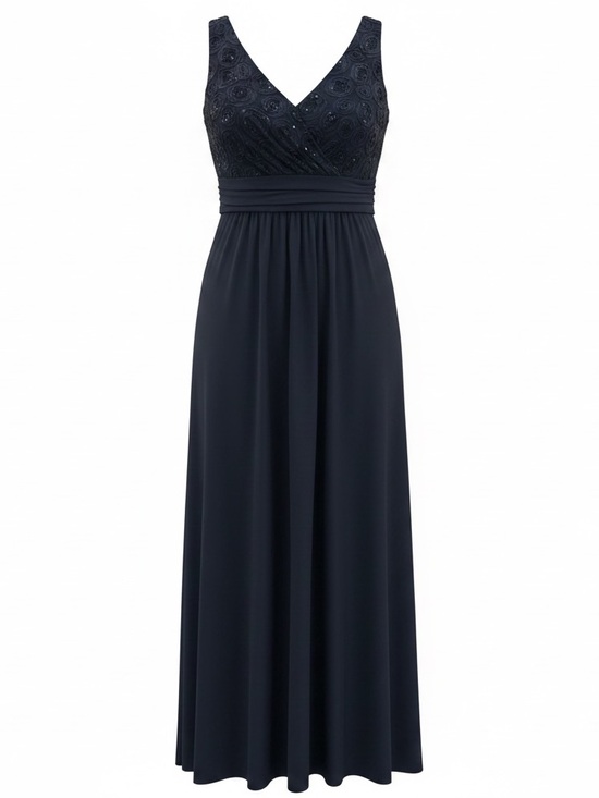 Enfocus Studio Dresses & Skirts - Elegant Navy Embellished Maxi Dress - Classic Evening Wear